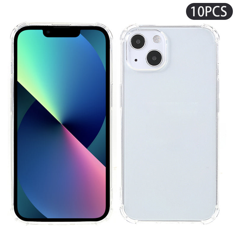 10Pcs For iPhone 13 6.1 inch Anti-drop Phone Cover Watermark-free 1.5mm Clear Corner Protection TPU Case 10Pcs For iPhone 13 6.1 inch Anti-drop Phone Cover Watermark-free 1.5mm Clear Corner Protection TPU Case